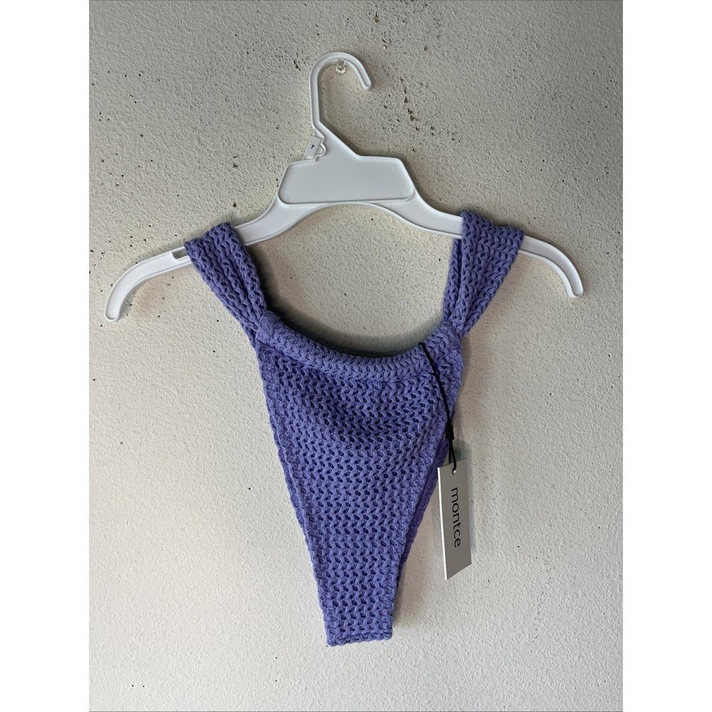 Montce Lavender Crochet Sandra Bikini Bottom Thong  XL Preppy Beach Swim New